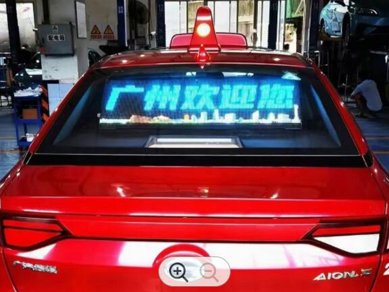 Transparent car back window led display